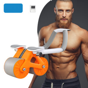 Automatic Rebound Ab Roller with Elbow Support & Timer+ Yoga Mat Combo automatic rebound ab roller with elbow support & timer – dual wheel fitness gear