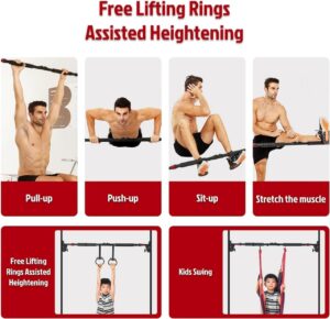 🏋️‍♂️ heavy duty door pull up & chin up bar (no screw installation, auto locking system)