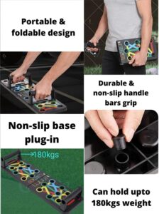 9 in 1 push up bar board – multifunctional & foldable fitness system for full body workout