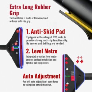 🏋️‍♂️ heavy duty door pull up & chin up bar (no screw installation, auto locking system)