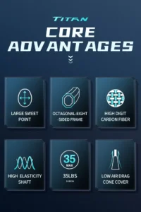 vse titan 7 original badminton racket – premium power, speed & control | lightweight 4u, high tension, premium build