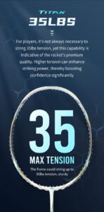 vse titan 7 original badminton racket – premium power, speed & control | lightweight 4u, high tension, premium build