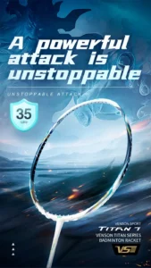 vse titan 7 original badminton racket – premium power, speed & control | lightweight 4u, high tension, premium build