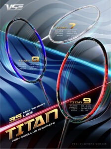 vse titan 7 original badminton racket – premium power, speed & control | lightweight 4u, high tension, premium build