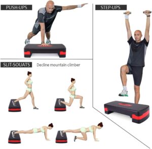 adjustable aerobic stepper 2 step & 3 step | best home cardio & workout equipment