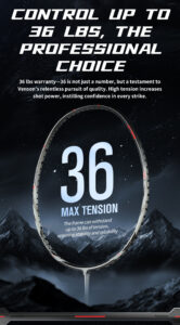 vse titan 7 pro original badminton racket – lightweight 4u | high tension power, speed & precision control