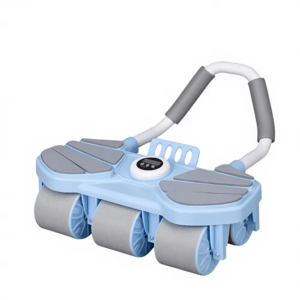 6 wheel automatic rebound ab roller with elbow support & timer – heavy duty core & abs trainer for home gym