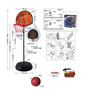 2 in 1 basketball & magnetic dart game for kids – indoor sports play set with ball, pump & hoop