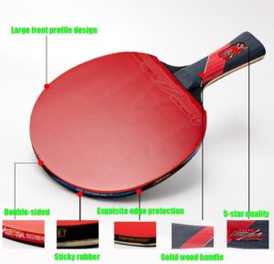 ninja table tennis combo set | 2 rackets + 3 balls with adjustable & foldable tt net – multicolor (sstp)