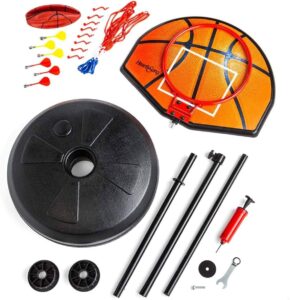 2 in 1 basketball & magnetic dart game for kids – indoor sports play set with ball, pump & hoop