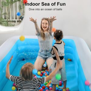 large inflatable swimming pool for kids & adults, extra large thickened pvc family blow up pool, durable backyard outdoor garden summer water party pool