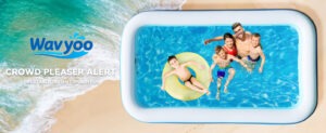 large inflatable swimming pool for kids & adults, extra large thickened pvc family blow up pool, durable backyard outdoor garden summer water party pool