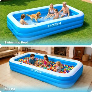 large inflatable swimming pool for kids & adults, extra large thickened pvc family blow up pool, durable backyard outdoor garden summer water party pool