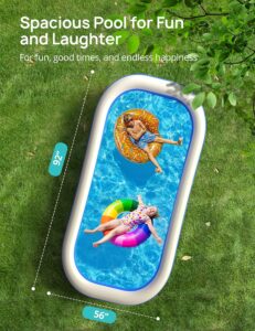large inflatable swimming pool for kids & adults, extra large thickened pvc family blow up pool, durable backyard outdoor garden summer water party pool