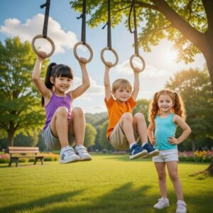 premium wooden gymnastic rings with heavy duty adjustable straps – olympic strength training rings for pull ups, dips & cross training