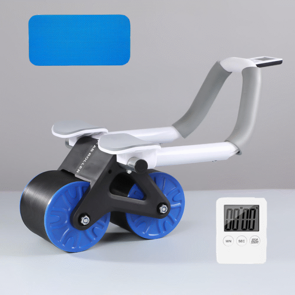 automatic rebound ab roller with elbow support & timer – dual wheel fitness gear