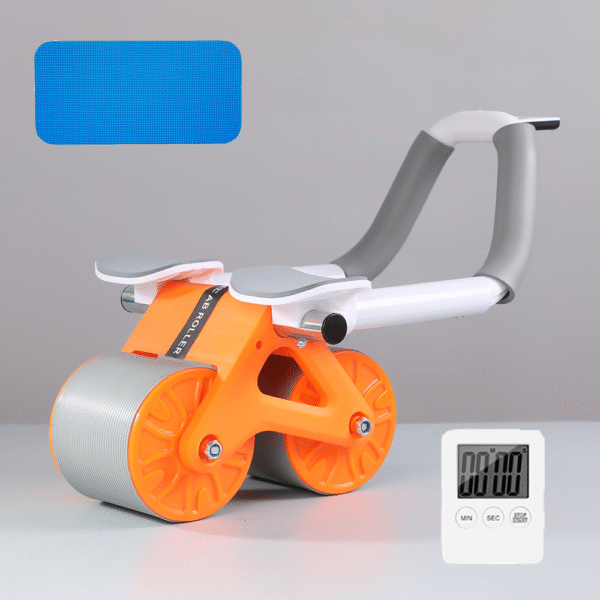 automatic rebound ab roller with elbow support & timer – dual wheel fitness gear