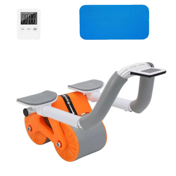 automatic rebound ab roller with elbow support & timer – dual wheel fitness gear
