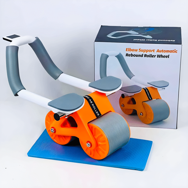 automatic rebound ab roller with elbow support & timer – dual wheel fitness gear