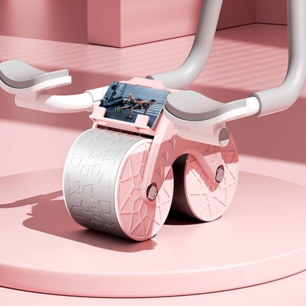 automatic rebound ab roller with elbow support & timer – dual wheel fitness gear