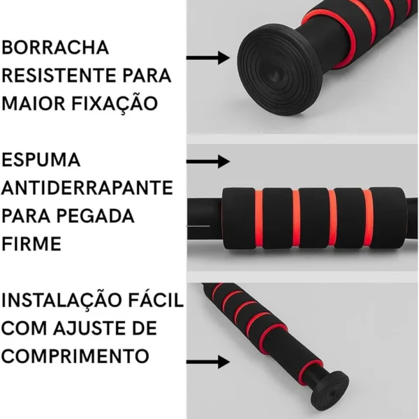 kids safe adjustable door pull up bar – 100kg | soft padded handles | no screw home gym equipment