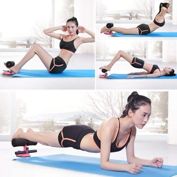 portable adjustable sit up assistant bar – home core workout equipment with strong suction base