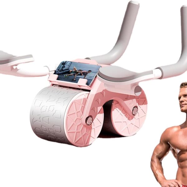 automatic rebound ab roller with elbow support & timer – dual wheel fitness gear