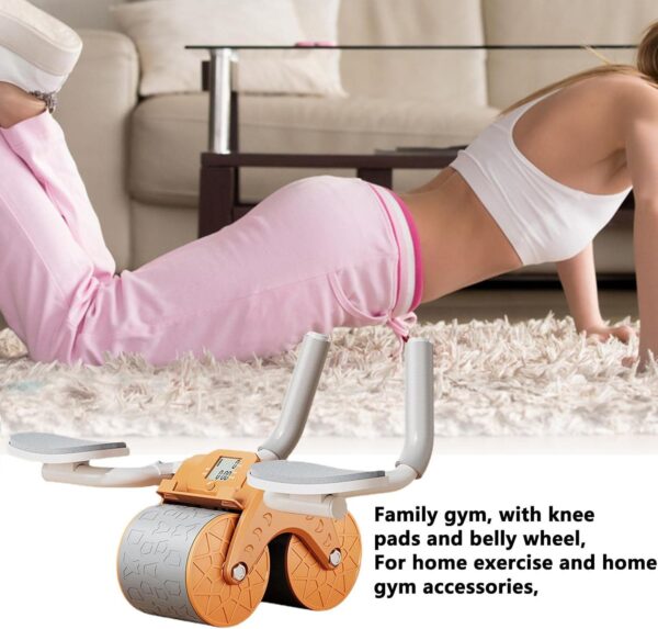 automatic rebound ab roller with elbow support & timer – dual wheel fitness gear