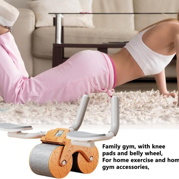 automatic rebound ab roller with elbow support & timer – dual wheel fitness gear