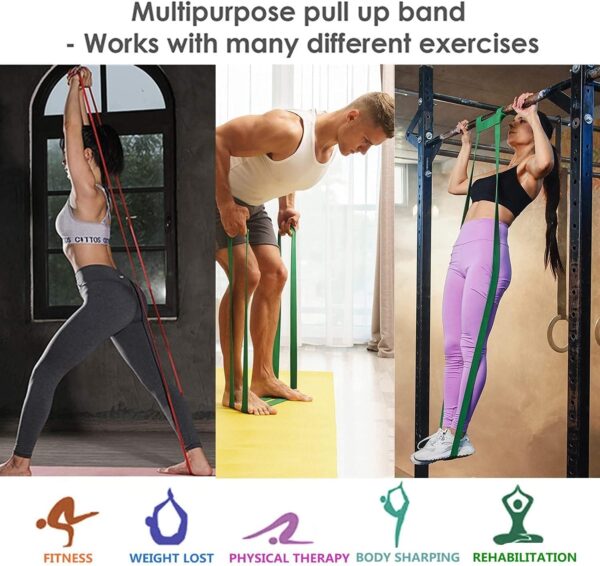 resistance band for pull up assistance – heavy duty stretch band for strength training, yoga & rehab (1 piece)