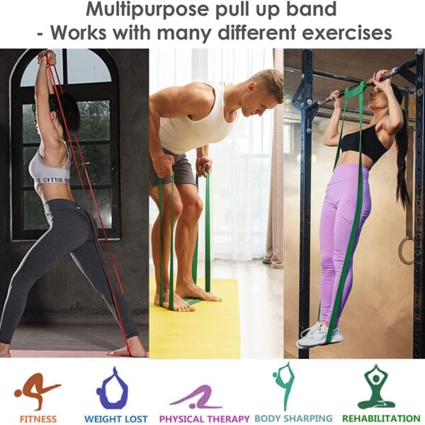 resistance band for pull up assistance – heavy duty stretch band for strength training, yoga & rehab (1 piece)