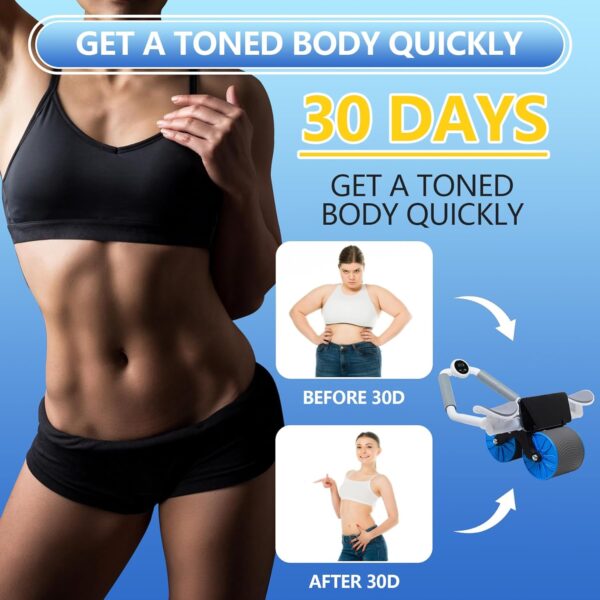 automatic rebound ab roller with elbow support & timer – dual wheel fitness gear