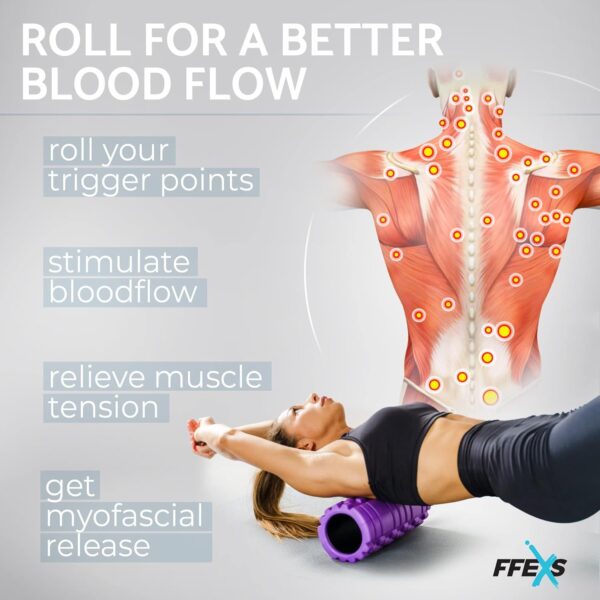 🌀foam roller for deep tissue massage – yoga & pilates exercise roller for muscle recovery & pain relief