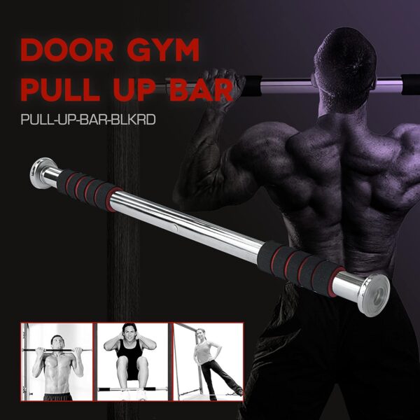 adjustable door frame pull up bar – home gym chin up equipment with soft padded handles