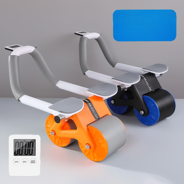 automatic rebound ab roller with elbow support & timer – dual wheel fitness gear