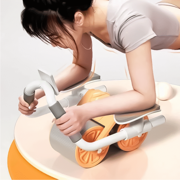 automatic rebound ab roller with elbow support & timer – dual wheel fitness gear
