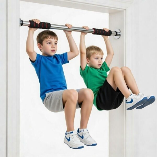 adjustable door frame pull up bar home gym chin up equipment with soft padded handles