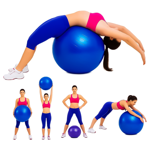“extra thick heavy duty exercise & yoga ball 65cm – stability, balance & birthing ball for fitness, workouts, pregnancy & physical therapy | includes pump & guide