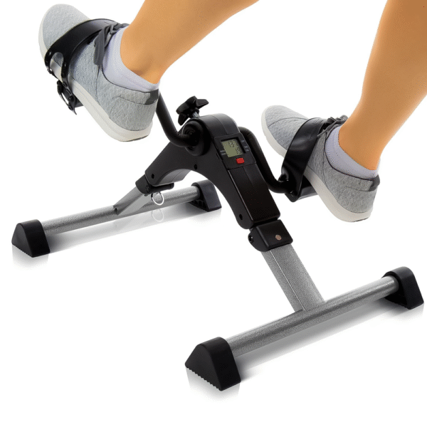 foldable mini bike pedal exerciser â portable under desk leg & arm workout machine with adjustable resistance & lcd display for home & office fitness