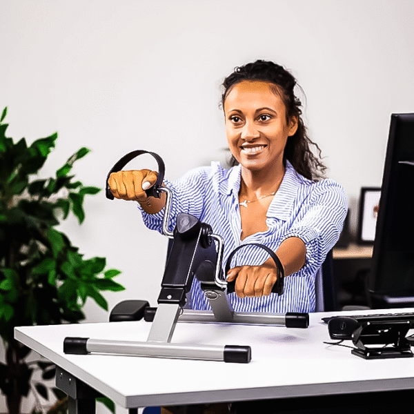 foldable mini bike pedal exerciser – portable under desk leg & arm workout machine with adjustable resistance & lcd display for home & office fitness