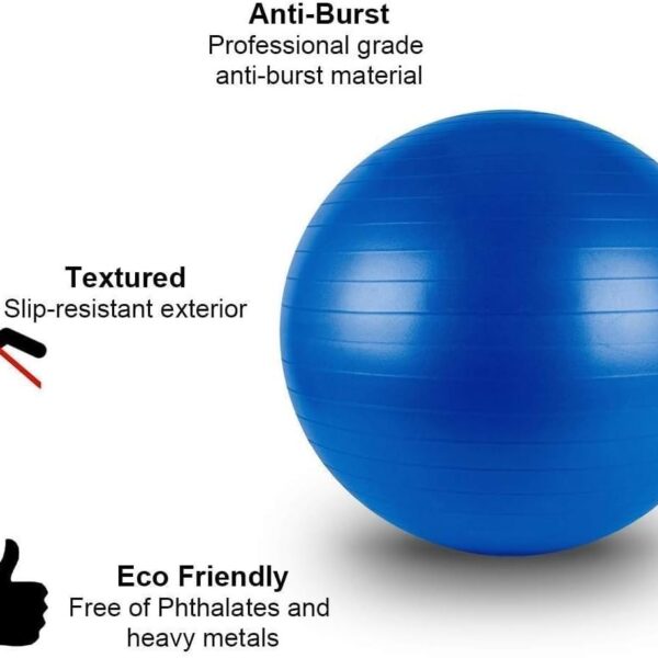 “extra thick heavy duty exercise & yoga ball 65cm – stability, balance & birthing ball for fitness, workouts, pregnancy & physical therapy | includes pump & guide