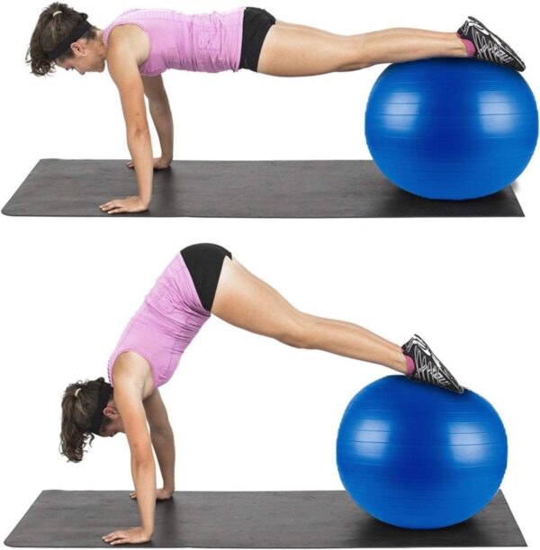 “extra thick heavy duty exercise & yoga ball 65cm – stability, balance & birthing ball for fitness, workouts, pregnancy & physical therapy | includes pump & guide