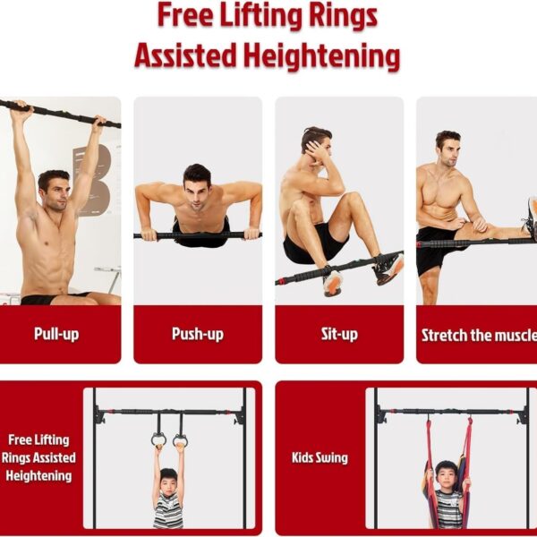 🏋️‍♂️ heavy duty no screw door pull up bar – supports up to 200 kg | auto locking | home gym equipment