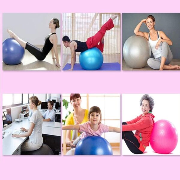 “extra thick heavy duty exercise & yoga ball 65cm – stability, balance & birthing ball for fitness, workouts, pregnancy & physical therapy | includes pump & guide