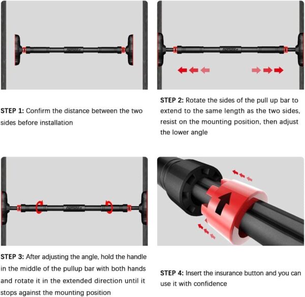 🏋️‍♂️ heavy duty no screw door pull up bar – supports up to 200 kg | auto locking | home gym equipment