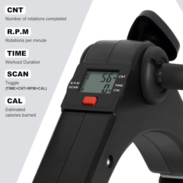 foldable mini bike pedal exerciser – portable under desk leg & arm workout machine with adjustable resistance & lcd display for home & office fitness