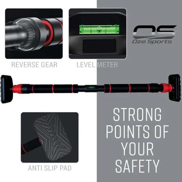 🏋️♂️ heavy duty no screw door pull up bar– supports up to 200 kg | auto locking | home gym equipment