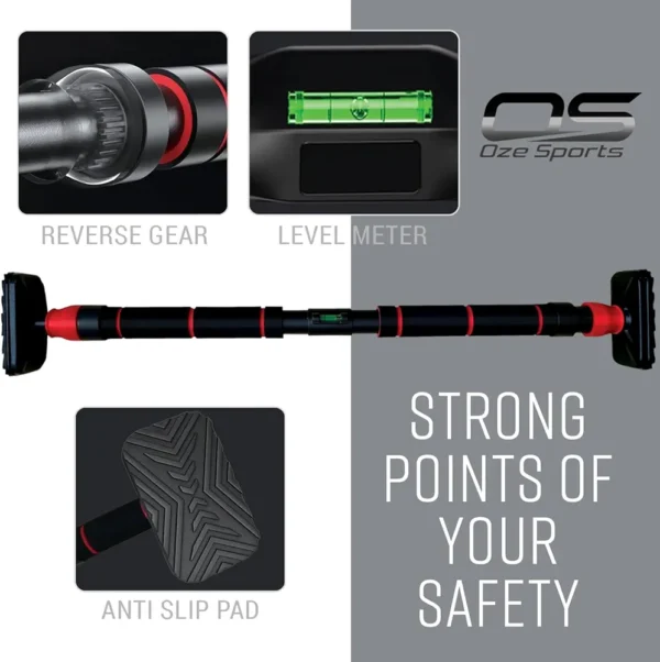 🏋️♂️ heavy duty no screw door pull up bar– supports up to 200 kg | auto locking | home gym equipment