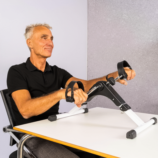 foldable mini bike pedal exerciser – portable under desk leg & arm workout machine with adjustable resistance & lcd display for home & office fitness