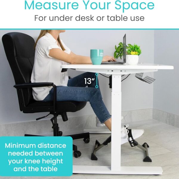 foldable mini bike pedal exerciser – portable under desk leg & arm workout machine with adjustable resistance & lcd display for home & office fitness